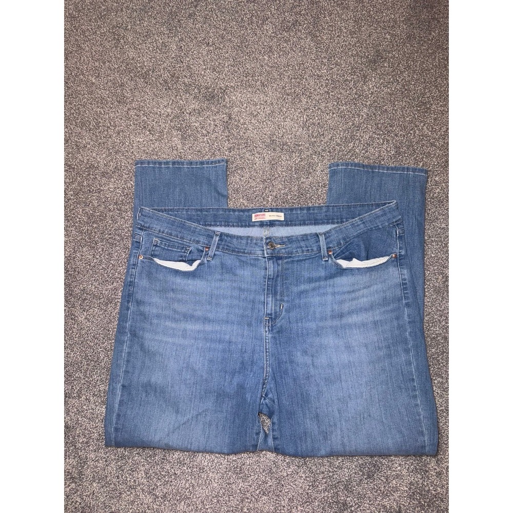 Levis Women's‎ Straight Leg Mid-Rise Denim Blue Jeans